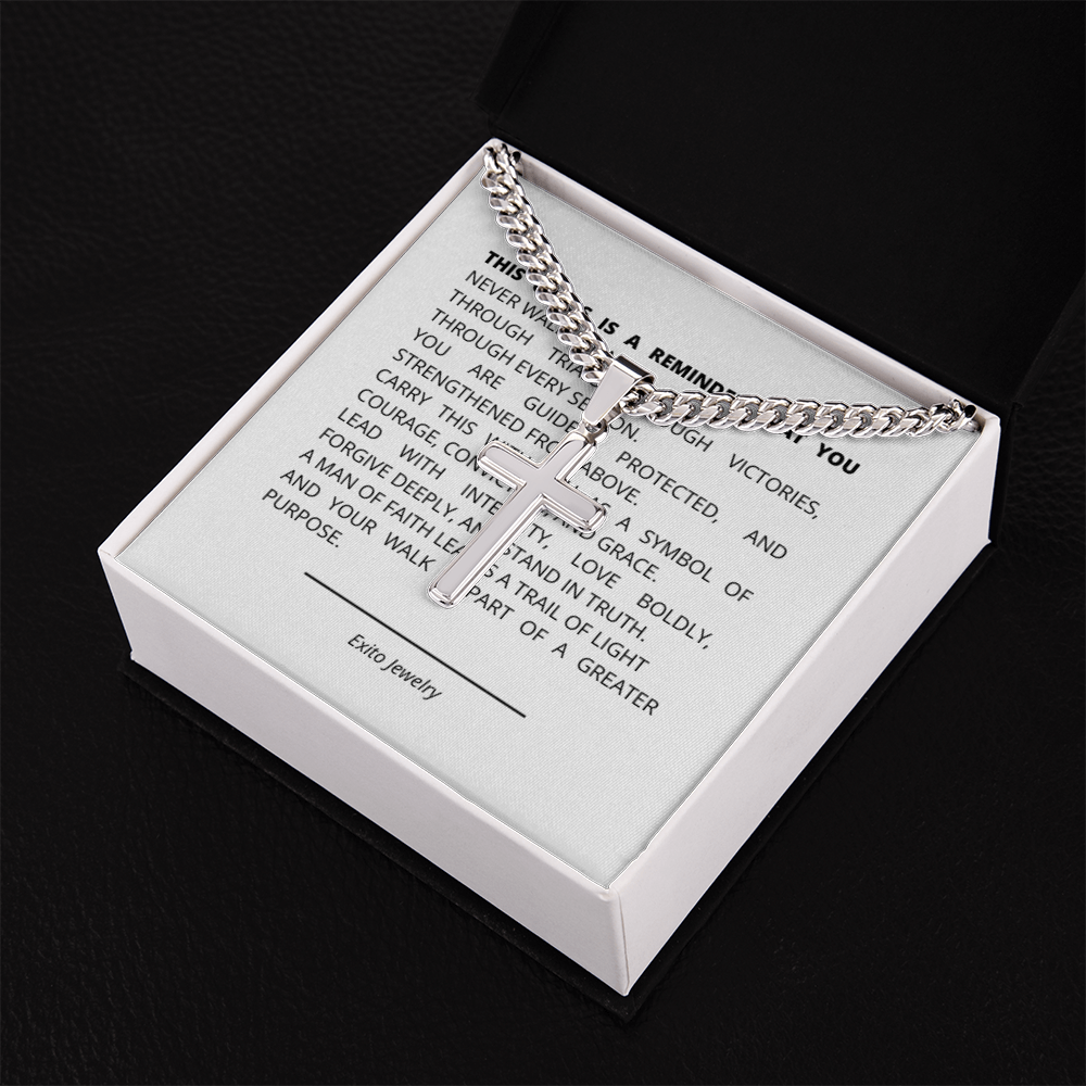 Personalized Cross with Cuban Link Chain