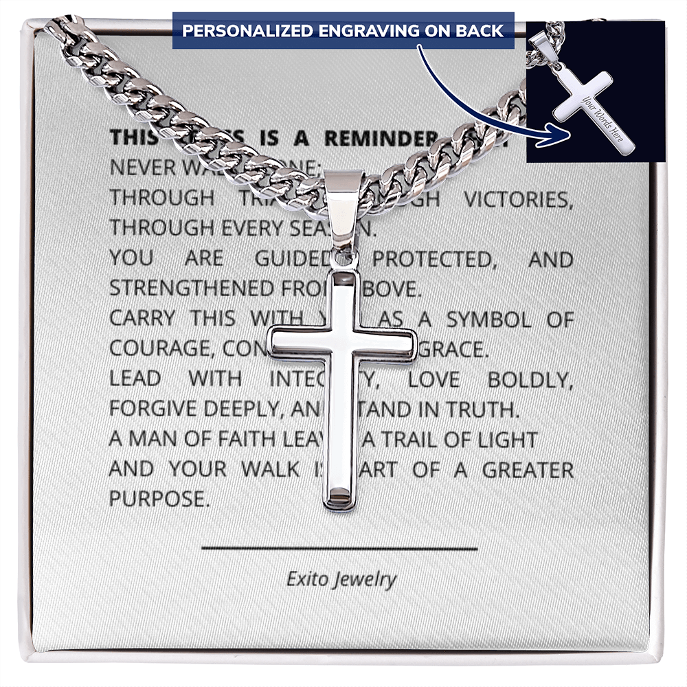 Personalized Cross with Cuban Link Chain