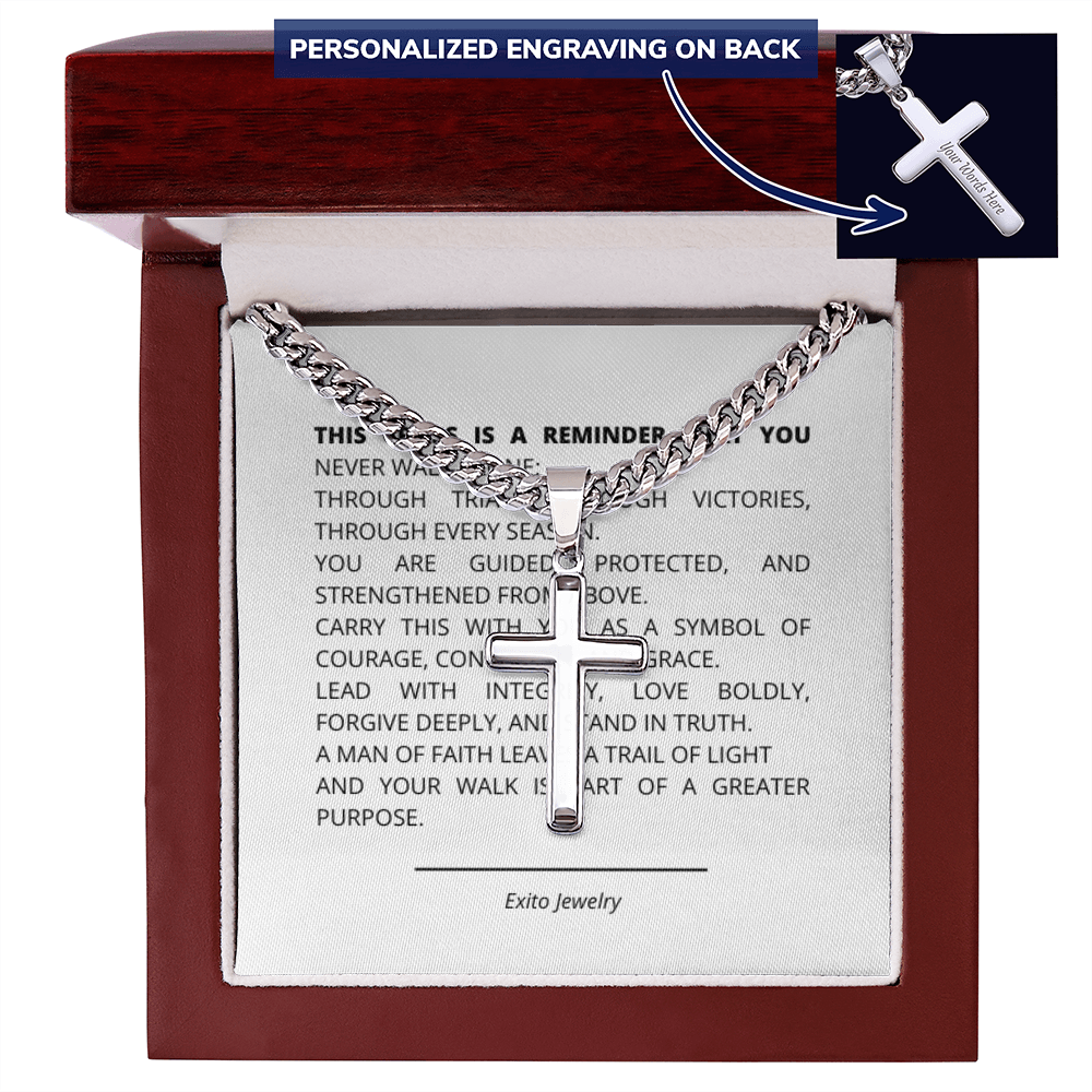 Personalized Cross with Cuban Link Chain
