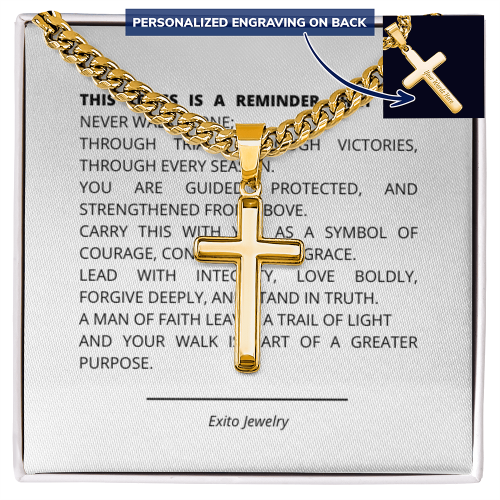 Personalized Cross with Cuban Link Chain