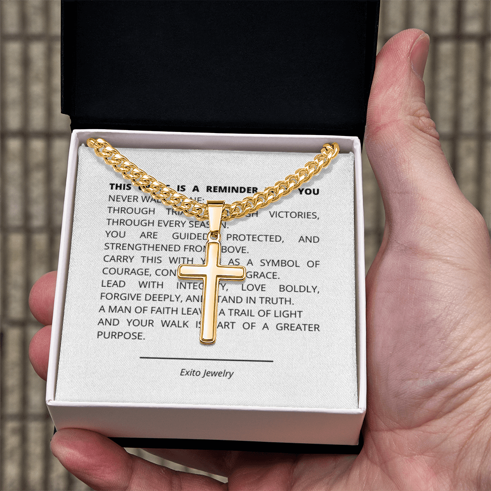 Personalized Cross with Cuban Link Chain