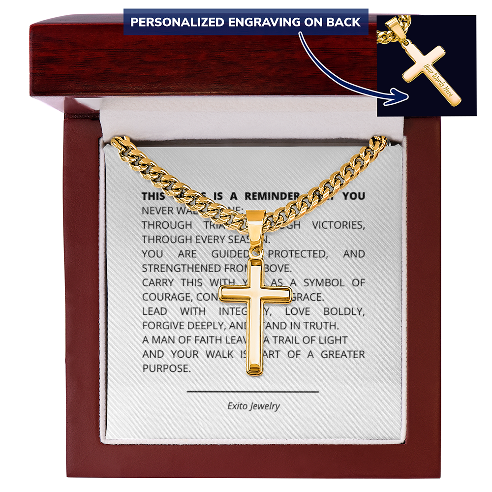 Personalized Cross with Cuban Link Chain